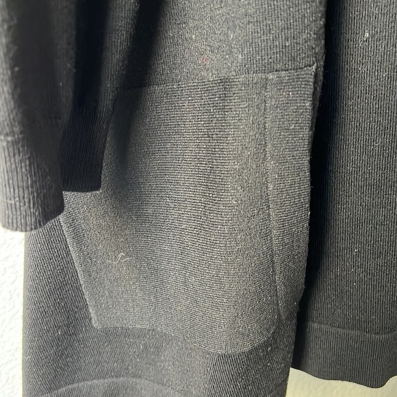 Theory Black Wool Open Drape Cardigan Sweater - Picture 6 of 8